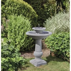 Smart Garden - Fontaine solaire bain d'oiseau 2 niveaux chatsworth Online