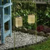 Smart Garden Eclairage D’Extérieur | - Lanterne solaire suspendue rabat à piquer structure et pied en métal effet doré patiné , boite de 2