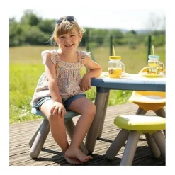 Smoby - - chaise enfant bleue- extérieur et intérieur - h27cm - fabrication française Discount