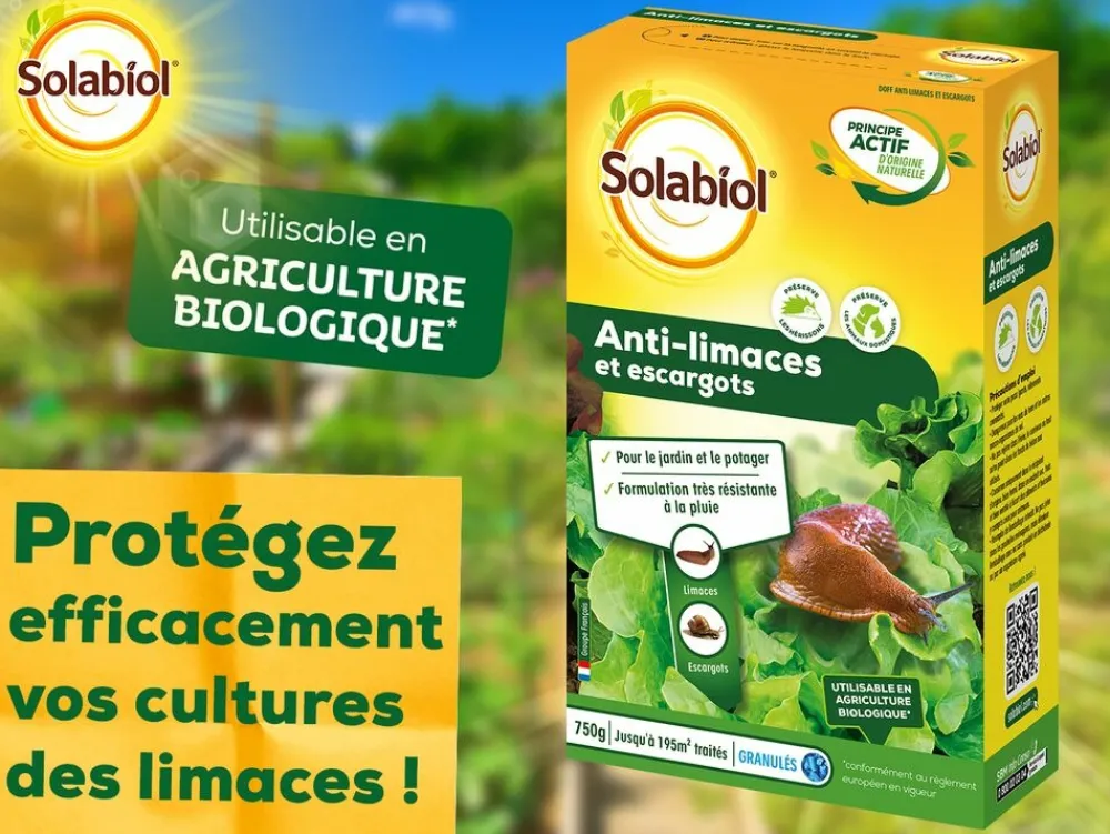 Solabiol Traitement Et Pulvérisation | - anti-limaces & escargots - 2x750g - granulés - résistant à la