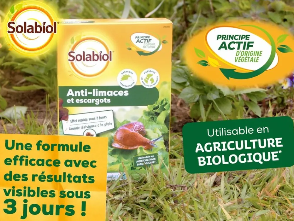 Solabiol Traitement Et Pulvérisation | - anti-limaces & escargots - 2x750g - granulés - résistant à la