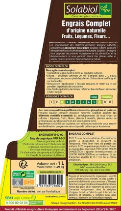 Solabiol - Solicomp1 - engrais complet liquide - 1l - engrais universel - facile à doser - utilisable en agriculture biologique Best