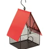 St Helens - Mangeoire à oiseaux maison de jardin rouge et noire gh358 New