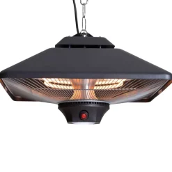Sunred Chauffage D’Extérieur | - Chauffage suspendu spica square 2000 w halogène noir ce17sq-b