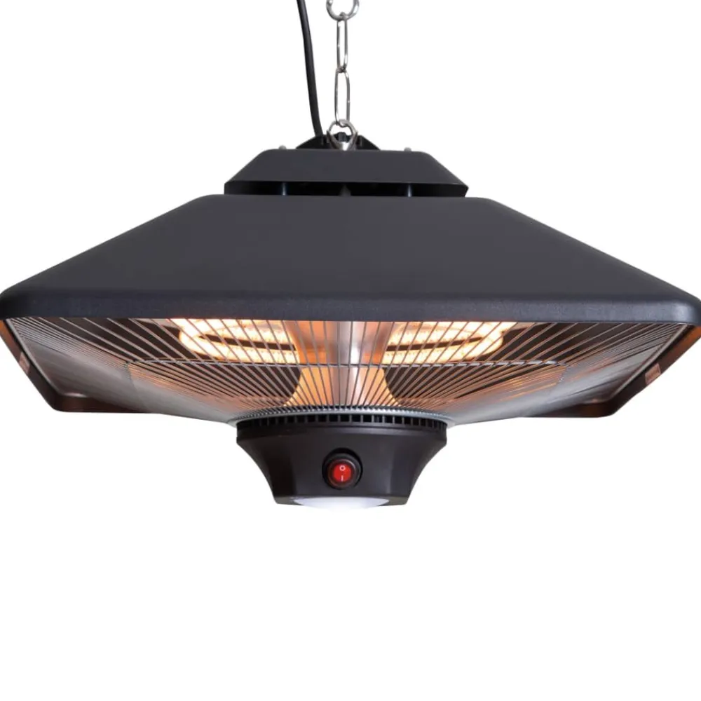 Sunred Chauffage D’Extérieur | - Chauffage suspendu spica square 2000 w halogène noir ce17sq-b