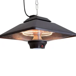 Sunred Chauffage D’Extérieur | - Chauffage suspendu spica square 2000 w halogène noir ce17sq-b