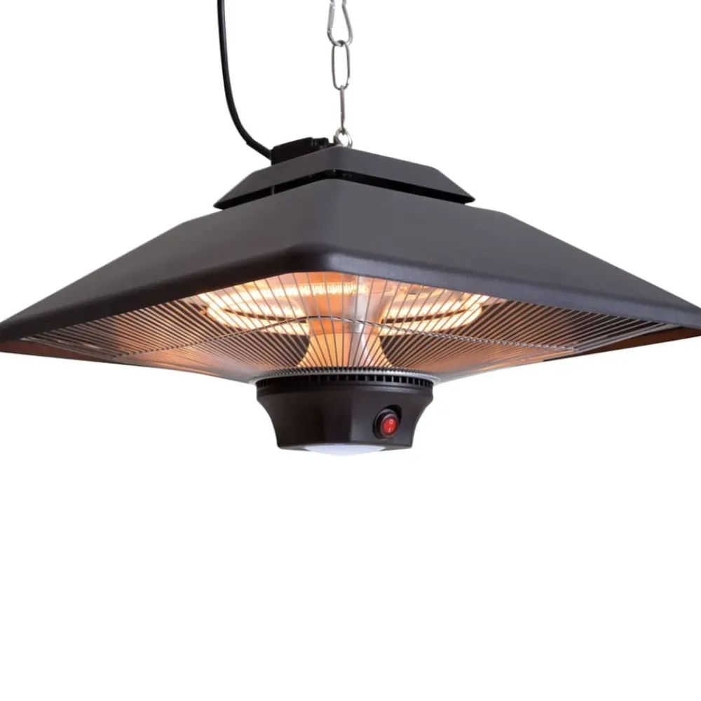 Sunred Chauffage D’Extérieur | - Chauffage suspendu spica square 2000 w halogène noir ce17sq-b