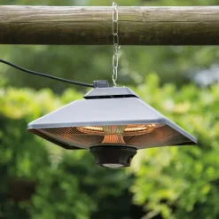 Sunred Chauffage D’Extérieur | - Chauffage suspendu spica square 2000 w halogène noir ce17sq-b