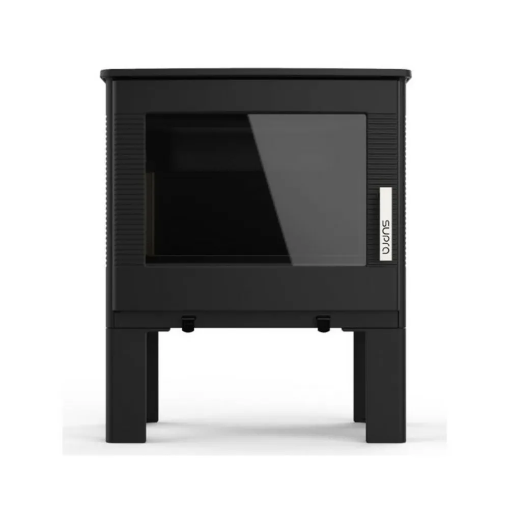 Supra Bois Et Accessoires De Cheminées | - Fr9016110b -poêle à bois-vision horizontale - fonte - noir - sortie arr - gaby