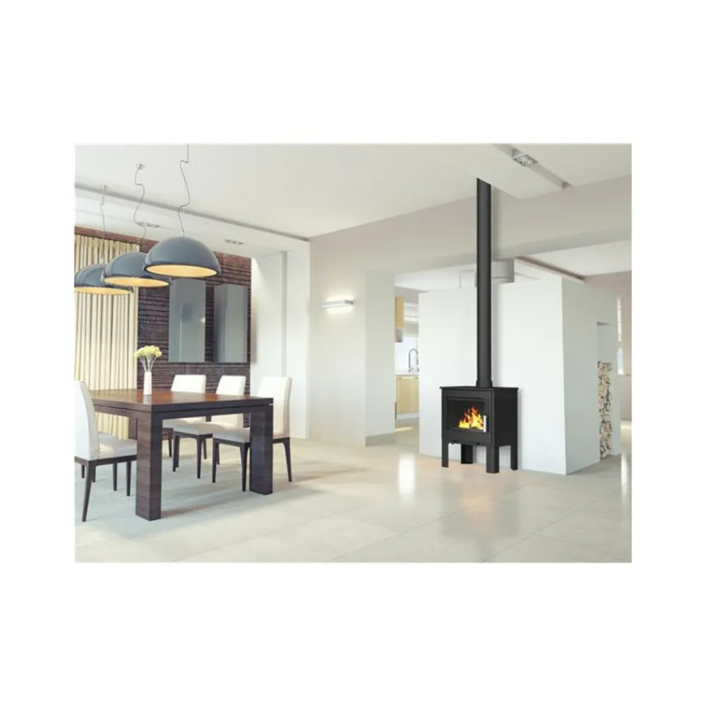 Supra Bois Et Accessoires De Cheminées | - Fr9016110b -poêle à bois-vision horizontale - fonte - noir - sortie arr - gaby