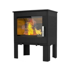 Supra - Fr9016140b-poêle à bois-vision horizontale - fonte - noir - sortie arri - odelya New