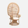 Sweeek Mobilier D'Intérieur | - Fauteuil vintage en rotin avec coussin d'assise. Mahe. L 110 x p 60 x h150cm