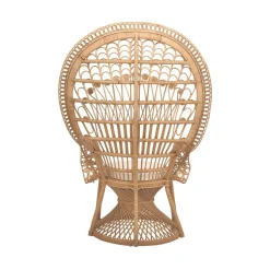 Sweeek Mobilier D'Intérieur | - Fauteuil vintage en rotin avec coussin d'assise. Mahe. L 110 x p 60 x h150cm