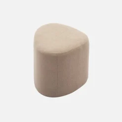 Sweeek - Tabouret. Pouf en forme de galet en tissu greige. Tao l 60 x p 44 x h 40cm New
