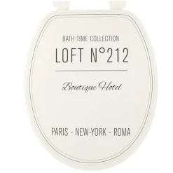 Tendance - Abattant wc 18 pouces mdf couvercle design imprime et attaches plastique - neo retro blanc New