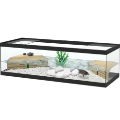 Terratlantis Terrariums, Vivariums Et Accessoires | - Aquarium pour tortue aquatique équipé noir L.104 x l.40 x H.30 cm