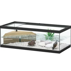 Terratlantis - Aquarium pour tortue aquatique équipé noir L.75 x l.36 x H.25 cm New