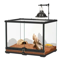 Terratlantis - Kit terrarium pour Pogona juvenile, coloris noir L.60 x l.45x H.45 cm Hot