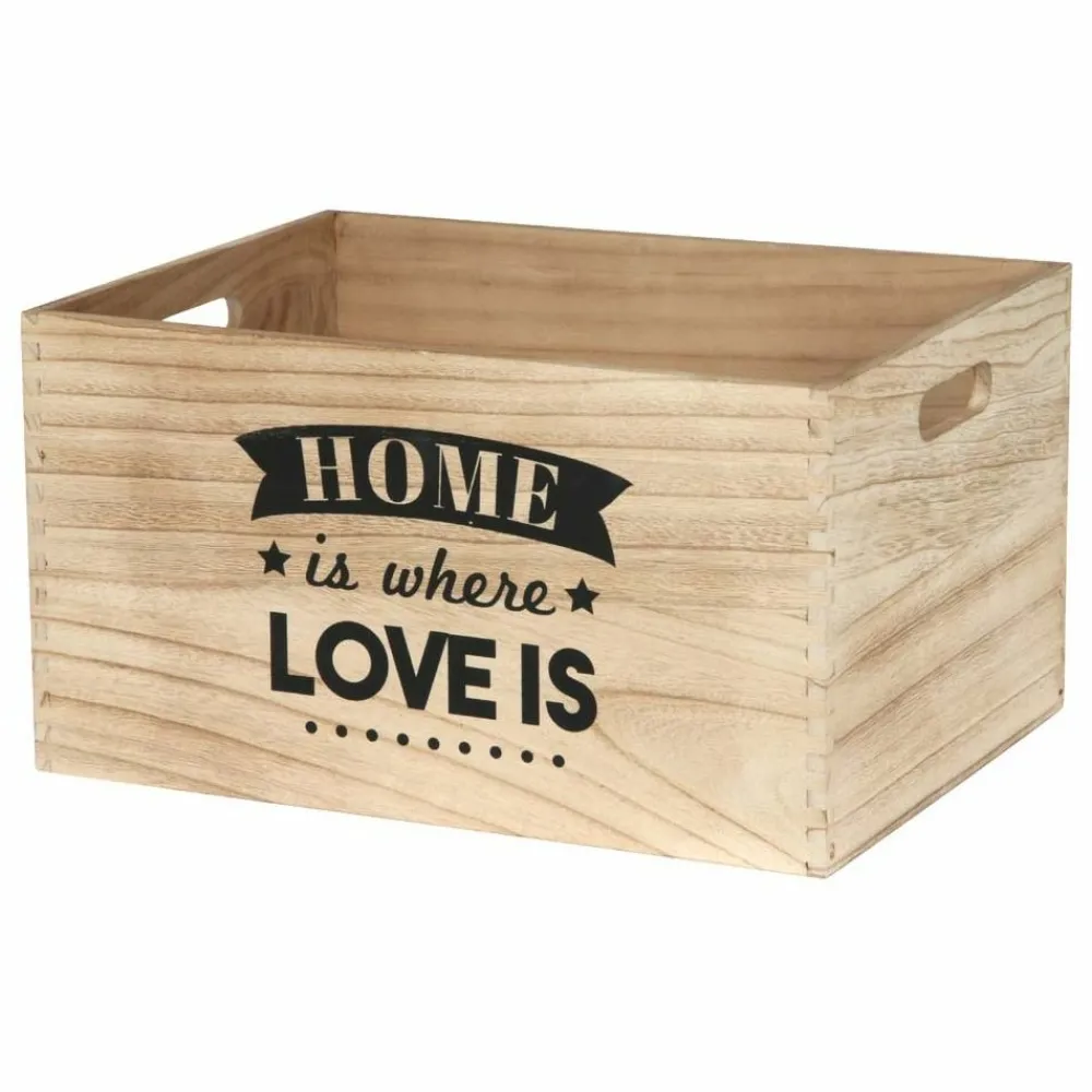 The Home Deco Factory Décoration Créative | - Caisse en bois empilables home (lot de 3)
