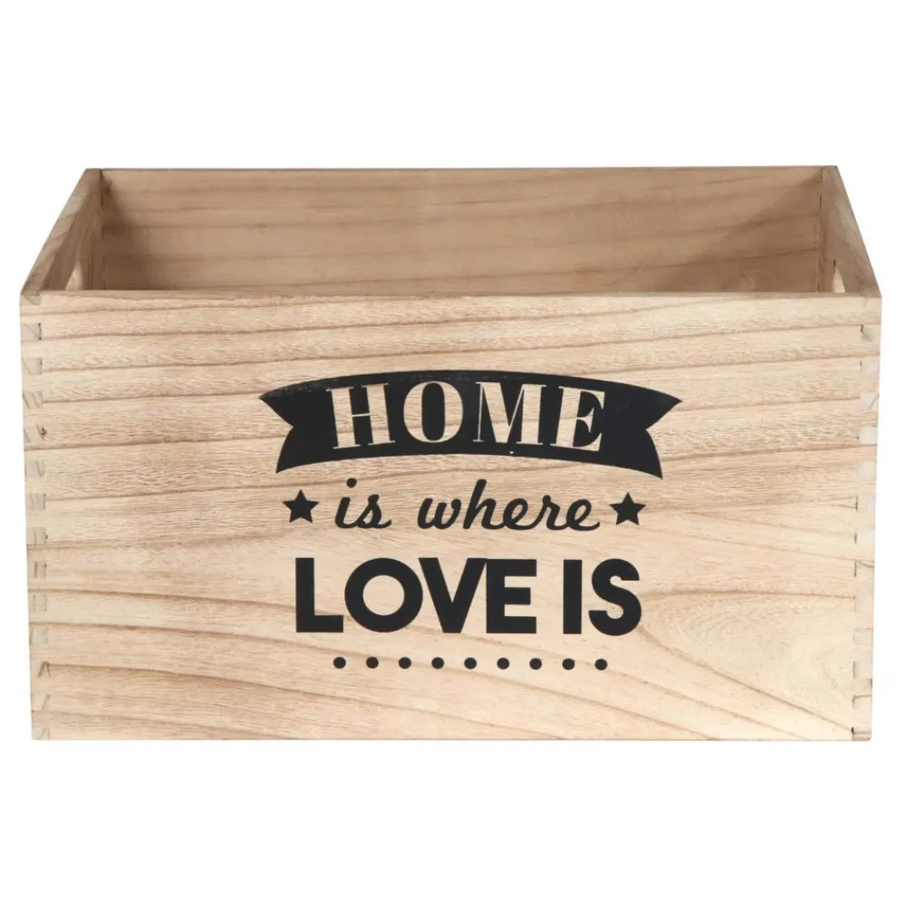 The Home Deco Factory Décoration Créative | - Caisse en bois empilables home (lot de 3)