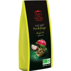 Thés de la Pagode Épicerie Gourmande | THÉS DE LA PAGODE - Thé vert bio au fruit du dragon - 100g