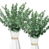 NA Plantes Artificielles | Tige de feuille d'eucalyptus artificielle - vert foncé