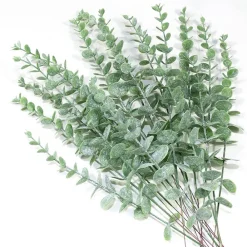 NA Plantes Artificielles | Tige de feuille d'eucalyptus artificielle - vert foncé