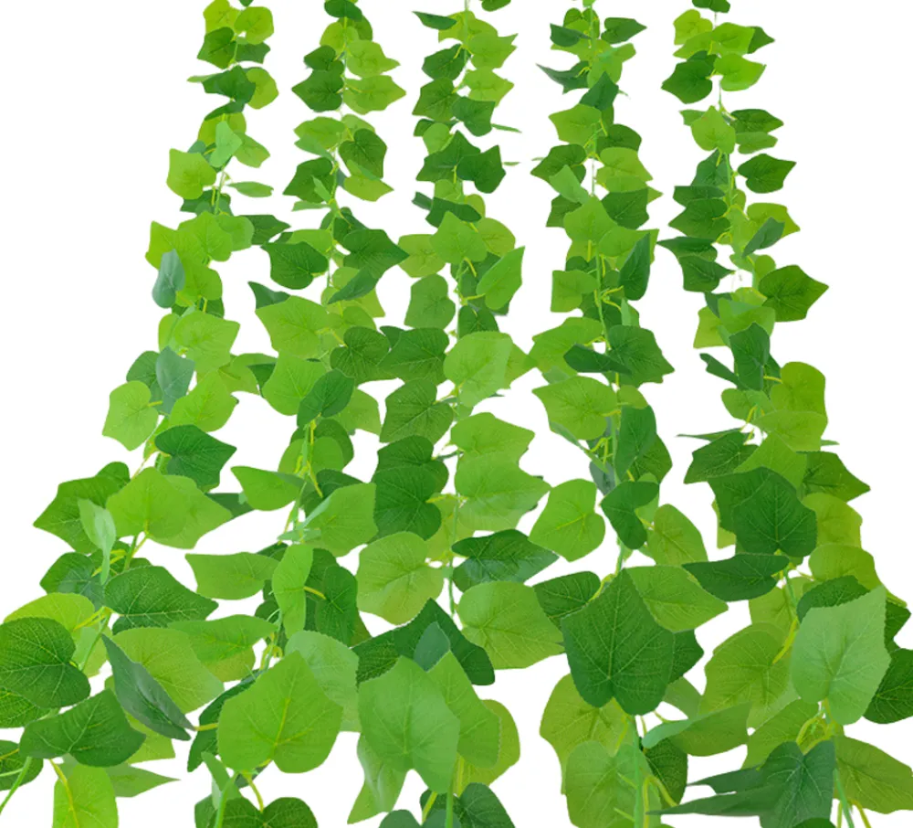 NA Plantes Artificielles | Tiges de plantes artificielles en plastique, feuilles de vigne de 2 mètres de long