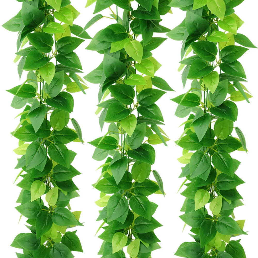 NA Plantes Artificielles | Tiges de plantes artificielles en plastique, feuilles de vigne de 2 mètres de long