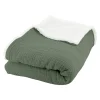 Tisseray - - plaid sherpa et gaze de coton Outlet