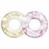 Toilinux - 2 bouées gonflables glitter - diam. 119 cm - rose et doré Online