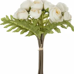 Toilinux - Lot 2x bouquet artificiel de 18 camélia - h. 30 cm - blanc New