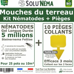 Tout Pour Les Nuisibles - Kit nématodes 5 millions + 10 pièges collants xxl - contre les mouches du terreau - formulation gel longue durée pour traiter 25 pot Discount