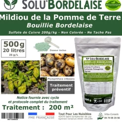 Tout Pour Les Nuisibles Traitement Et Pulvérisation | - Solu'bordelaise - 500 g de bouillie bordelaise - mildiou de la pomme de terre - utilisable agriculture biologique