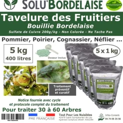 Tout Pour Les Nuisibles Traitement Et Pulvérisation | - Solu'bordelaise - tavelure des fruitiers - 5 kg de bouillie bordelaise non colorée