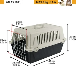 NA Paniers, Transports Et Chatières | Transport rigide pour chats et chiens de petite taille atlas 10 el, porte an acier plastifié, grilles pour l'aération