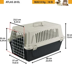 NA Paniers, Transports Et Chatières | Transport rigide pour chiens de petite taille et chats atlas 20 el, porte an acier plastifié, grilles pour l'aération
