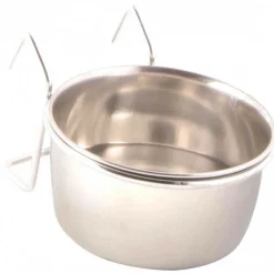 Trixie Cages, Volières Et Accessoires | - Mangeoire acier inoxydable avec support 300 ml ø 9 cm, oiseaux.