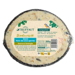 Truffaut Biodiversité TRUFFAUT BIODIVERSITÉ - Boule de graisse noix de coco pour oiseaux du jardin - 200 g