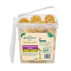 Truffaut Biodiversité Oiseaux Du Jardin | TRUFFAUT BIODIVERSITÉ - Boules de graisse sans filet pour oiseaux du jardin - Lot de 30