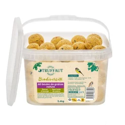 Truffaut Biodiversité Oiseaux Du Jardin | TRUFFAUT BIODIVERSITÉ - Boules de graisse pour oiseaux du jardin - Lot de 60 - 5,4 kg