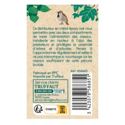 Truffaut Biodiversité TRUFFAUT BIODIVERSITÉ - Distributeur de graines Taîga pour oiseaux du jardin Discount