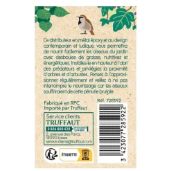 Truffaut Biodiversité TRUFFAUT BIODIVERSITÉ - Distributeur de boules de graisse Pop en métal pour oiseaux Sale