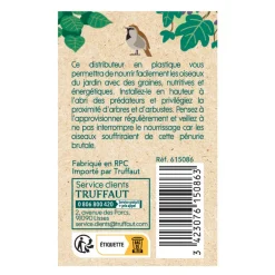 Truffaut Biodiversité TRUFFAUT BIODIVERSITÉ - Distributeur de graines Oxygène en plastique pour oiseaux Discount