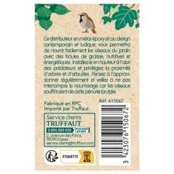 Truffaut Biodiversité TRUFFAUT BIODIVERSITÉ - Distributeur de boules de graisse Slow en métal pour oiseaux Outlet