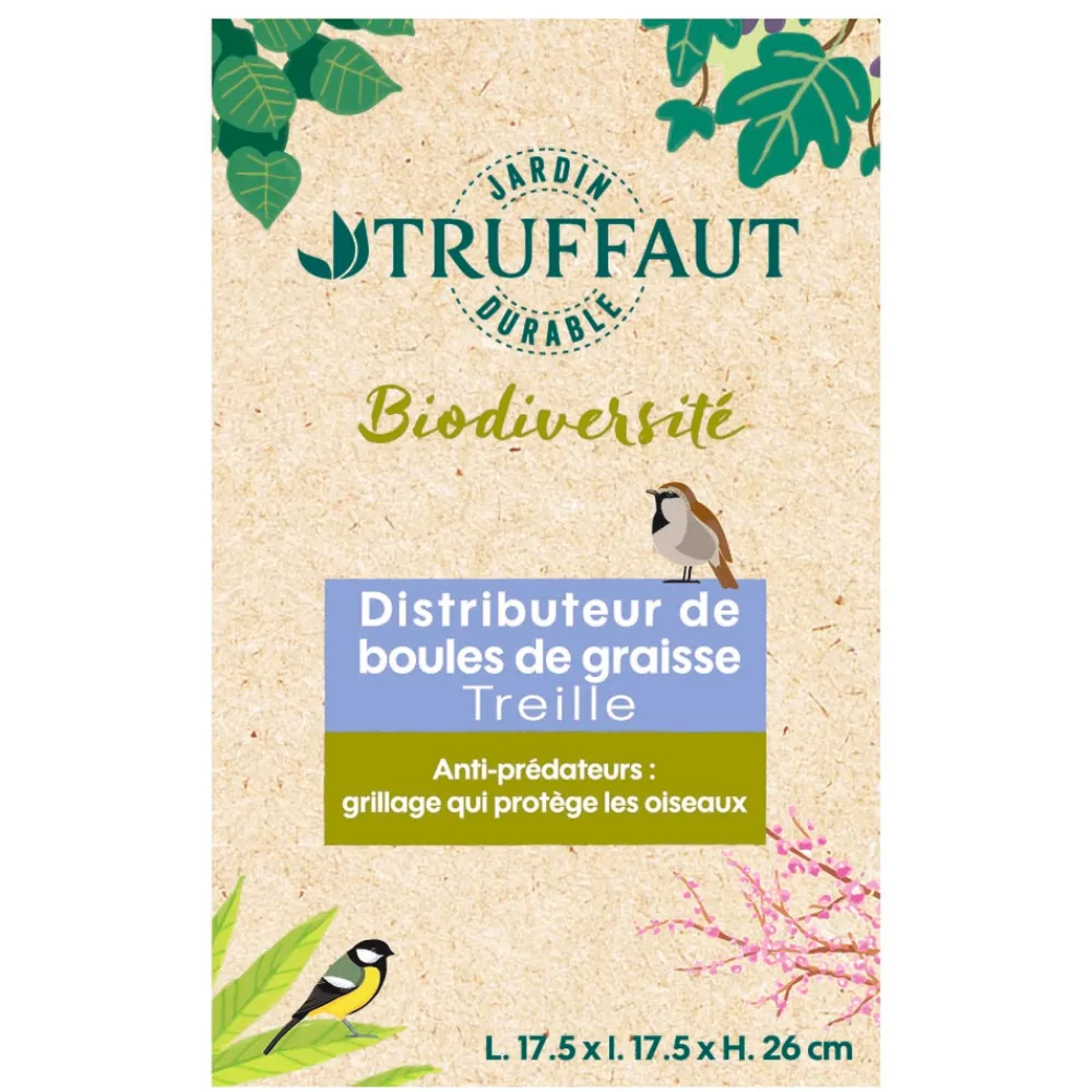 Truffaut Biodiversité Oiseaux Du Jardin | TRUFFAUT BIODIVERSITÉ - Distributeur de boules de graisse Treille en métal pour oiseaux