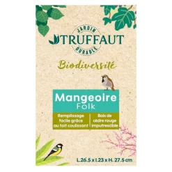 Truffaut Biodiversité TRUFFAUT BIODIVERSITÉ - Mangeoire Folk en bois pour oiseaux du jardin Best