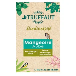 Truffaut Biodiversité TRUFFAUT BIODIVERSITÉ - Mangeoire Aube en bois pour oiseaux du jardin Discount