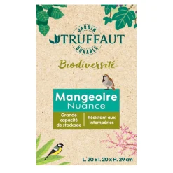 Truffaut Biodiversité Oiseaux Du Jardin | TRUFFAUT BIODIVERSITÉ - Mangeoire Nuance en métal noir pour oiseaux L.20 x l.20 x H.29cm