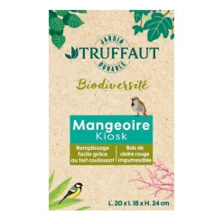 Truffaut Biodiversité Oiseaux Du Jardin | TRUFFAUT BIODIVERSITÉ - Mangeoire Kiosk en bois pour oiseaux du jardin